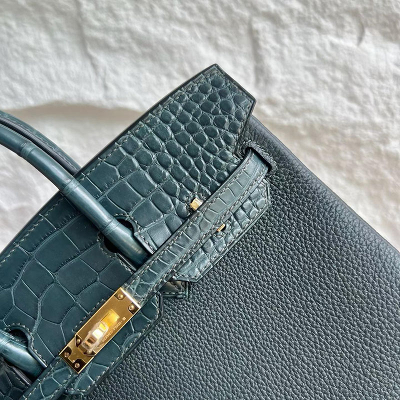 エルメスコピー通販 HERMES バーキン25 タッチ ヴェールシプレ トゴ/クロコダイル ゴールド金具 H082823CC6O バーキン バッグ 定価 - 画像 (9)