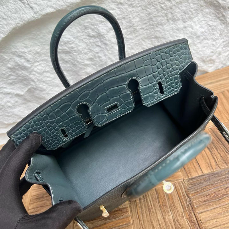 エルメスコピー通販 HERMES バーキン25 タッチ ヴェールシプレ トゴ/クロコダイル ゴールド金具 H082823CC6O バーキン バッグ 定価 - 画像 (5)