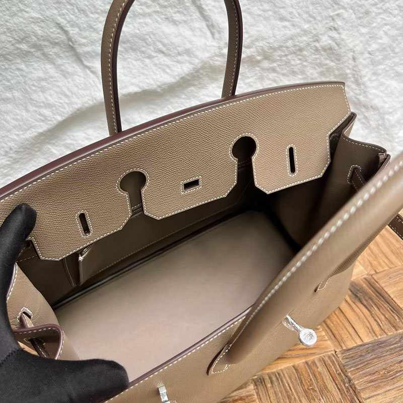 エルメスコピー通販 HERMES バーキン35 エトゥープ ヴォーエプソン シルバー金具 H041703CK18 エルメスバーキン35コピー - 画像 (5)