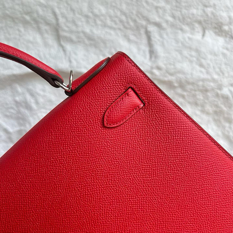 エルメスコピー通販 HERMES ケリー28 外縫い ルージュドクール ヴォーエプソン シルバー金具 H030186CKS3 エルメス ケリー28 外縫い - 画像 (7)