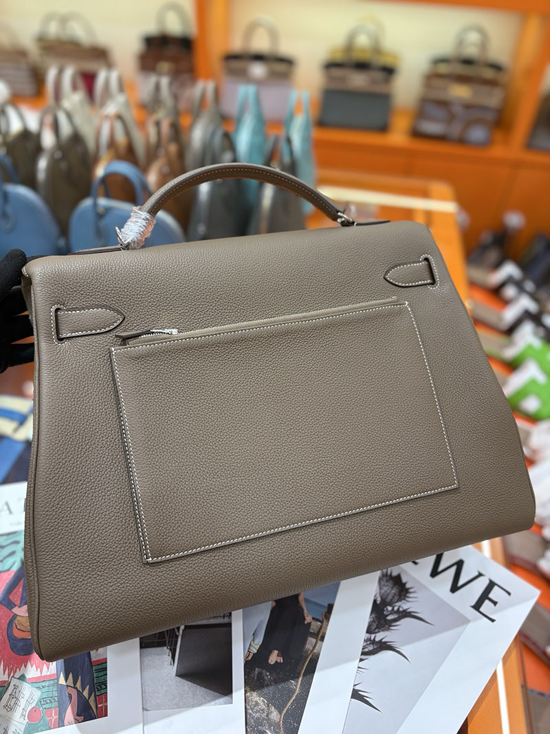 エルメスコピー通販 HERMES マキシケリー 42cm 内縫い エトゥープ トゴ シルバー金具 H085340CK18 マキシケリー 42 定価 - 画像 (2)