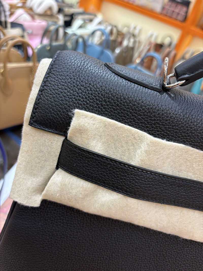 エルメスコピー通販 HERMES マキシケリー 42cm 内縫い ブラック トゴ シルバー金具 H085340CK89 エルメス マキシケリー メンズ - 画像 (6)