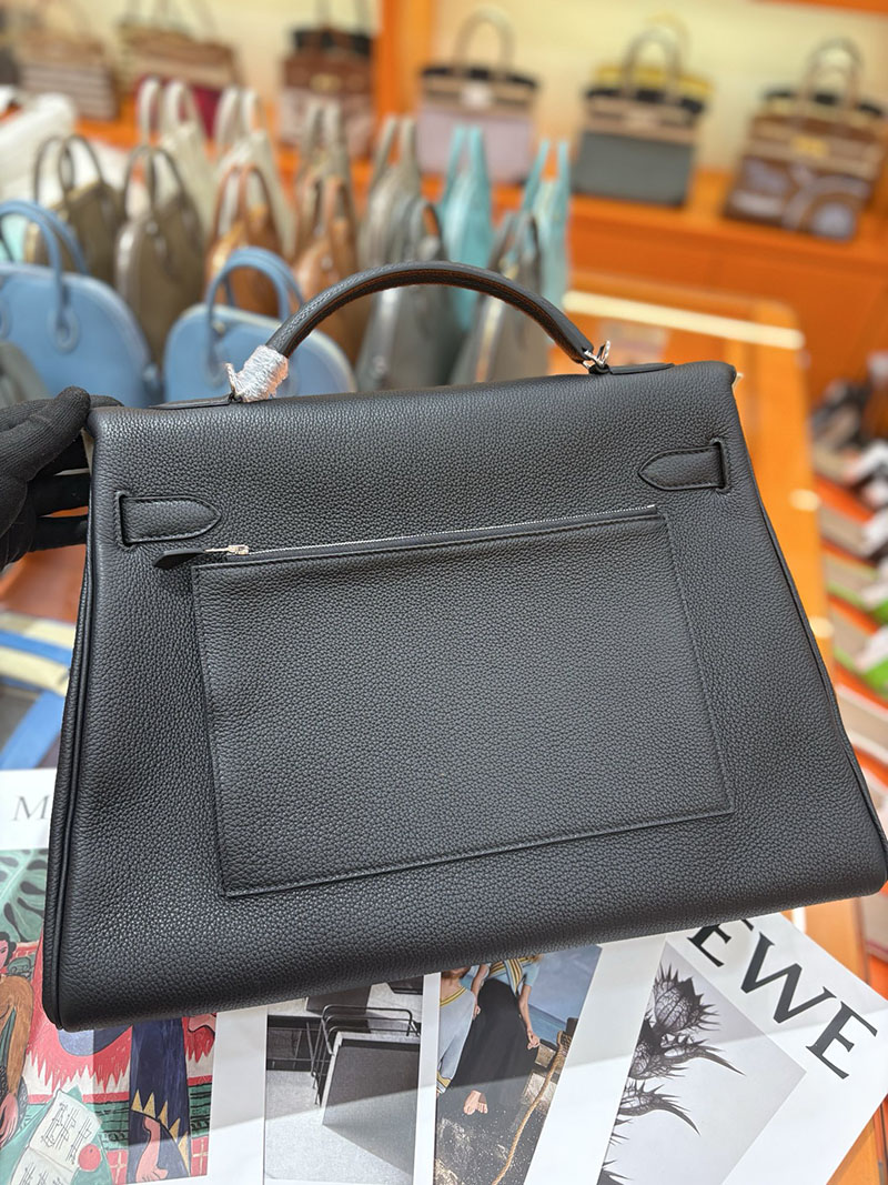 エルメスコピー通販 HERMES マキシケリー 42cm 内縫い ブラック トゴ シルバー金具 H085340CK89 エルメス マキシケリー メンズ - 画像 (2)