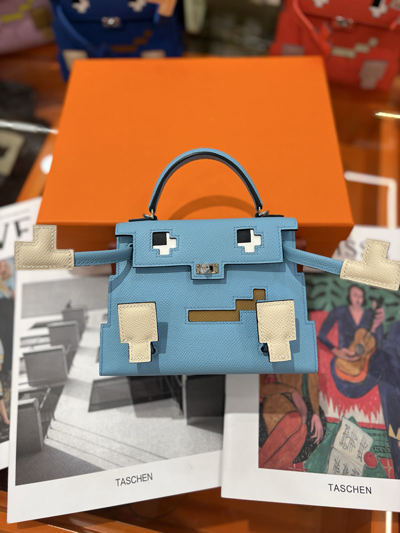 エルメスコピー通販 HERMES ケリードール ピクト ミニハンドバッグ セレステ ライトブルー シルバー金具 2634135 エルメス ケリードールピクト - 画像 (8)
