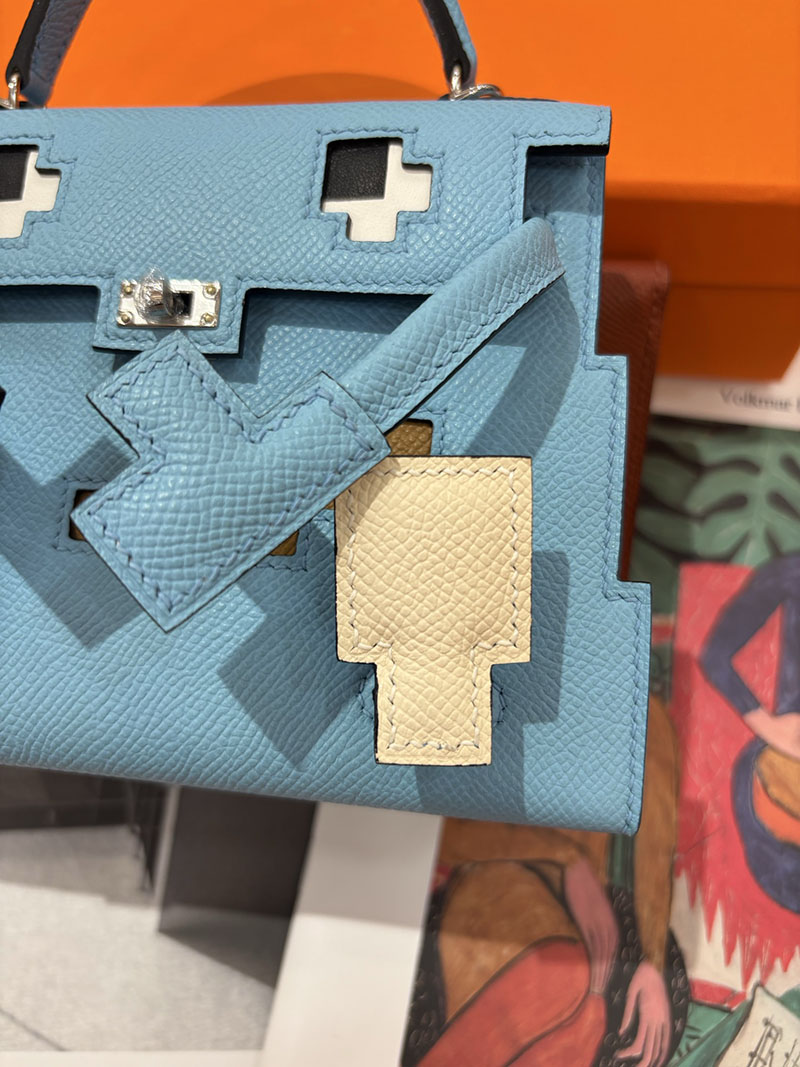 エルメスコピー通販 HERMES ケリードール ピクト ミニハンドバッグ セレステ ライトブルー シルバー金具 2634135 エルメス ケリードールピクト - 画像 (6)