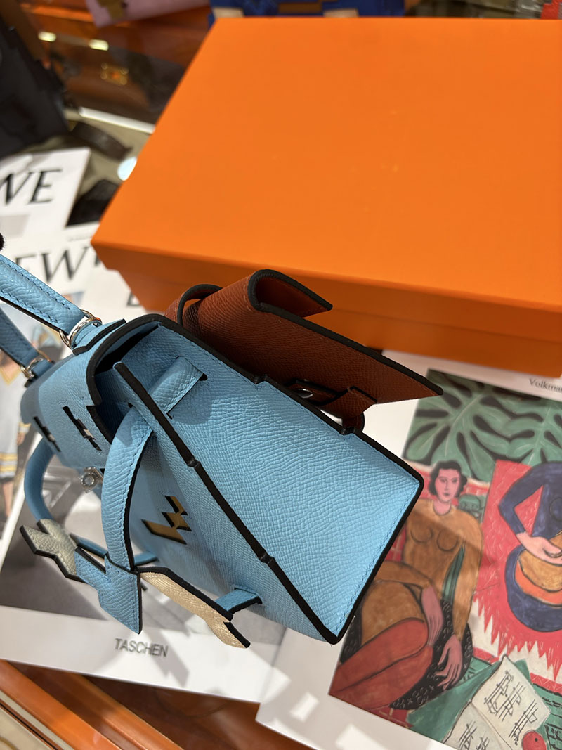エルメスコピー通販 HERMES ケリードール ピクト ミニハンドバッグ セレステ ライトブルー シルバー金具 2634135 エルメス ケリードールピクト - 画像 (4)