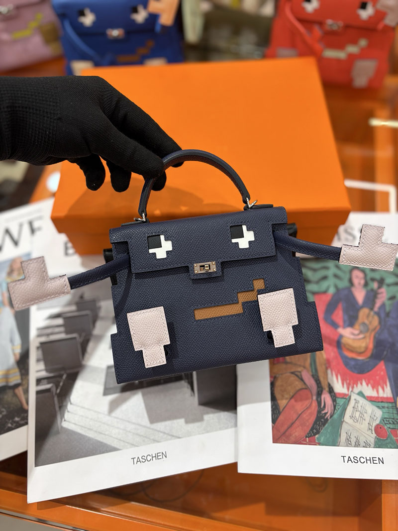 エルメスコピー通販 HERMES ケリードール ピクト ミニハンドバッグ ブルーインディゴ シルバー金具 2634136 エルメス ケリードール バッグ - 画像 (8)