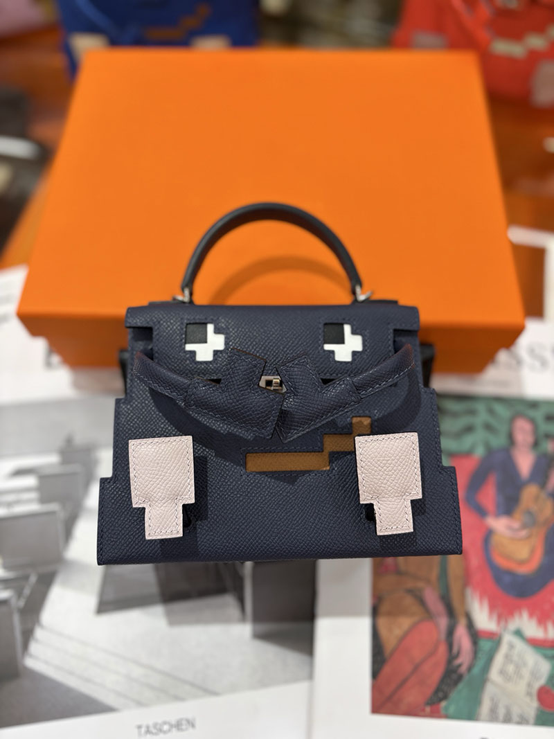 エルメスコピー通販 HERMES ケリードール ピクト ミニハンドバッグ ブルーインディゴ シルバー金具 2634136 エルメス ケリードール バッグ - 画像 (7)