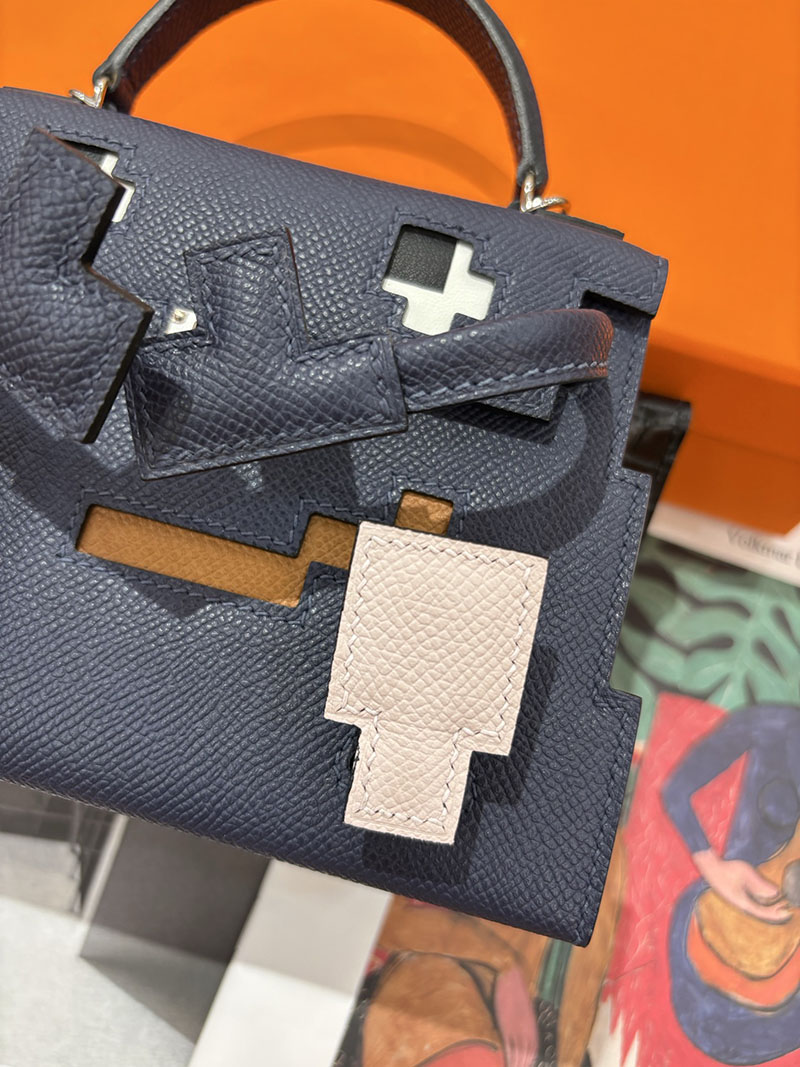 エルメスコピー通販 HERMES ケリードール ピクト ミニハンドバッグ ブルーインディゴ シルバー金具 2634136 エルメス ケリードール バッグ - 画像 (6)