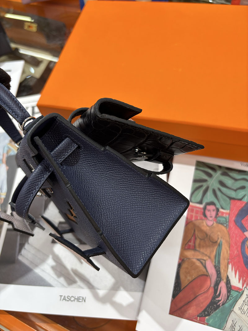 エルメスコピー通販 HERMES ケリードール ピクト ミニハンドバッグ ブルーインディゴ シルバー金具 2634136 エルメス ケリードール バッグ - 画像 (4)