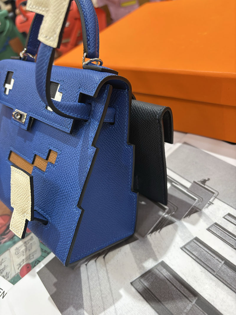 エルメスコピー通販 HERMES ケリードール ピクト ミニハンドバッグ ブルーロイヤル シルバー金具 2634138 ケリードール ピクト レディース - 画像 (4)