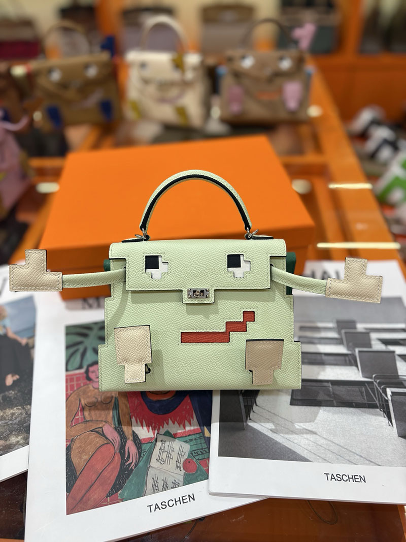 エルメスコピー通販 HERMES ケリードール ピクト ミニハンドバッグ ヴェールフィズ シルバー金具 2634141 ケリードールピクト セール - 画像 (8)