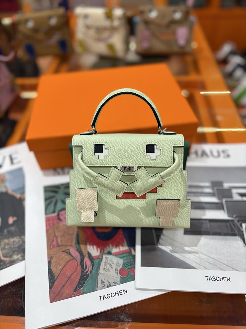 エルメスコピー通販 HERMES ケリードール ピクト ミニハンドバッグ ヴェールフィズ シルバー金具 2634141 ケリードールピクト セール - 画像 (7)