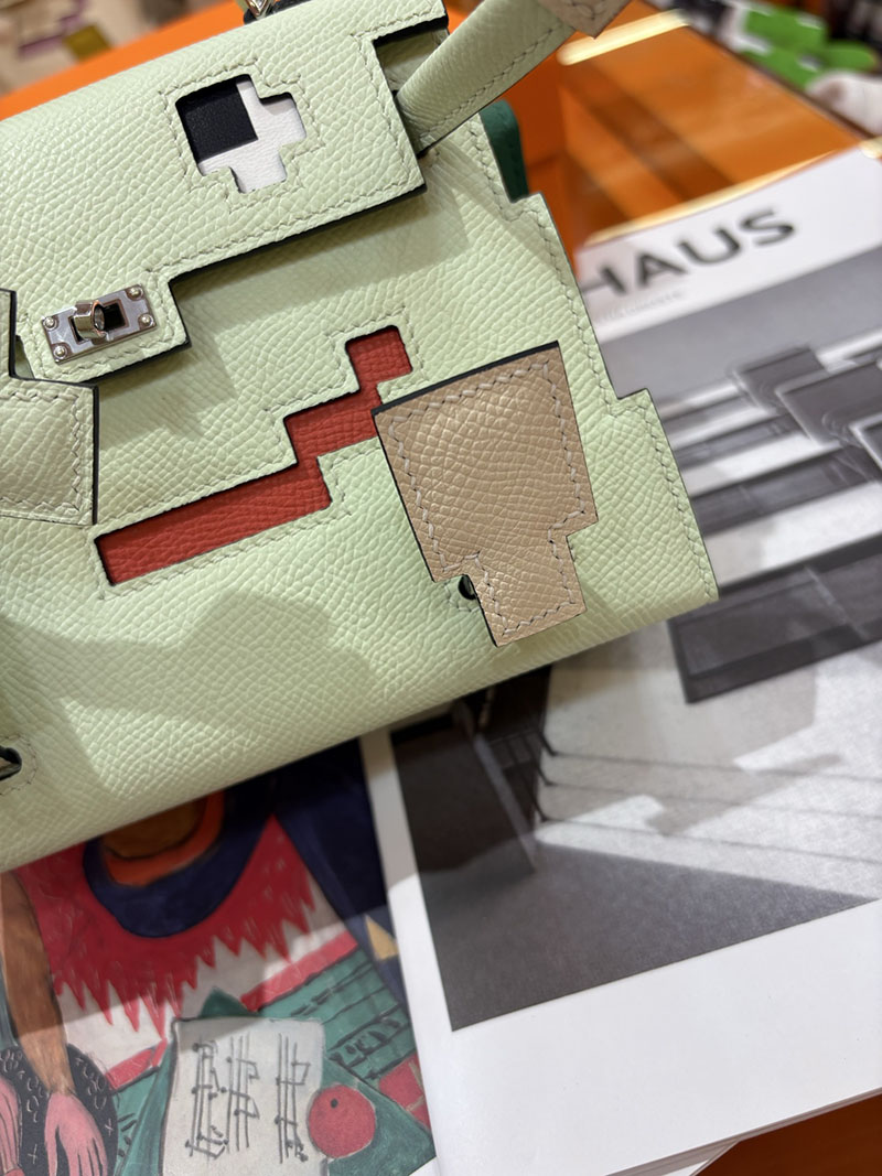 エルメスコピー通販 HERMES ケリードール ピクト ミニハンドバッグ ヴェールフィズ シルバー金具 2634141 ケリードールピクト セール - 画像 (6)