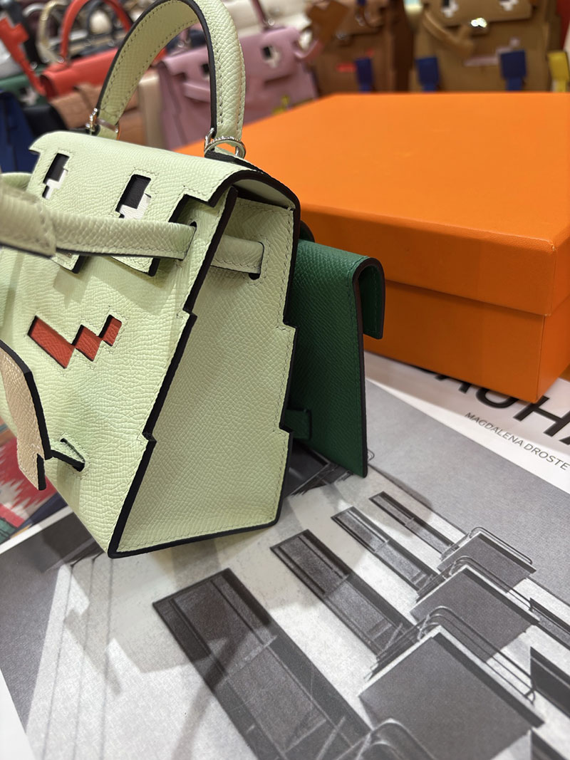 エルメスコピー通販 HERMES ケリードール ピクト ミニハンドバッグ ヴェールフィズ シルバー金具 2634141 ケリードールピクト セール - 画像 (4)