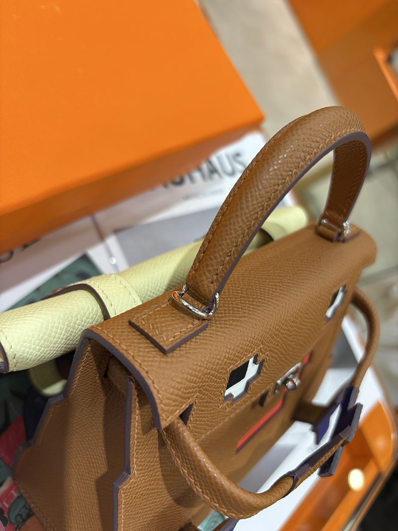 エルメスコピー通販 HERMES ケリードール ピクト ミニハンドバッグ ゴールド シルバー金具 2634142 ケリードール ピクト 定価 - 画像 (5)