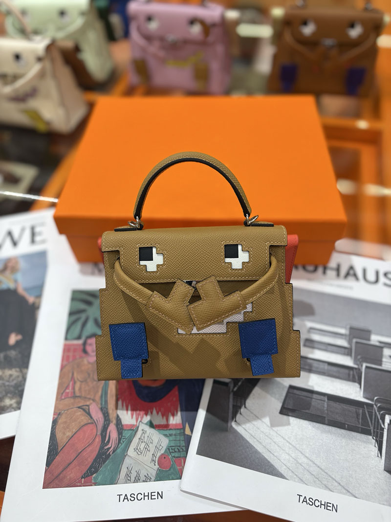 エルメスコピー通販 HERMES ケリードール ピクト ミニハンドバッグ ビスキュイ ブラウン シルバー金具 2634144 エルメス ミニバッグ レディース - 画像 (7)