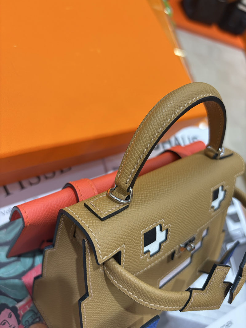 エルメスコピー通販 HERMES ケリードール ピクト ミニハンドバッグ ビスキュイ ブラウン シルバー金具 2634144 エルメス ミニバッグ レディース - 画像 (5)