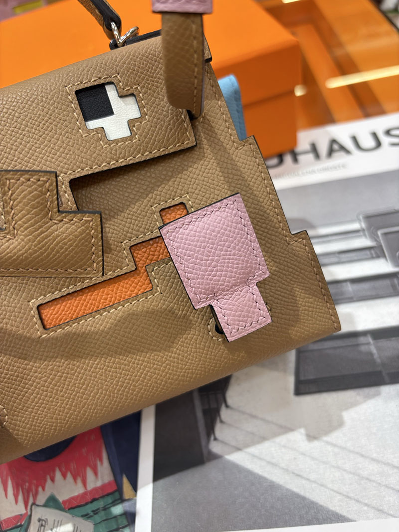 エルメスコピー通販 HERMES ケリードール ピクト ミニハンドバッグ チャイ ブラウン シルバー金具 2634145 ケリードールピクト スーパーコピー - 画像 (6)