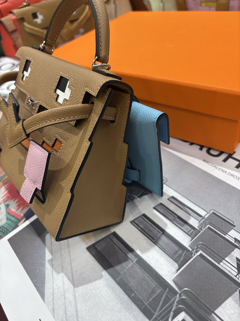 エルメスコピー通販 HERMES ケリードール ピクト ミニハンドバッグ チャイ ブラウン シルバー金具 2634145 ケリードールピクト スーパーコピー - 画像 (4)
