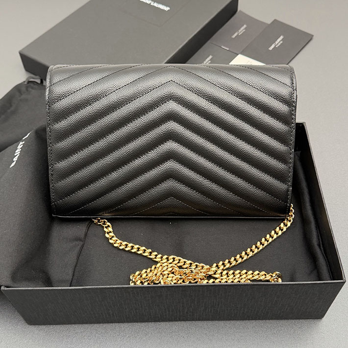 YSL サンローラン バッグ 人気 Saint Laurent カサンドラ クラシック チェーンウォレット ブラック 2634164 サンローラン バッグ アウトレット - 画像 (8)