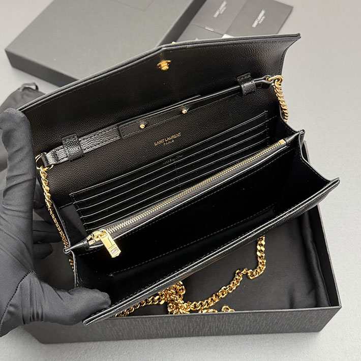 YSL サンローラン バッグ 人気 Saint Laurent カサンドラ クラシック チェーンウォレット ブラック 2634164 サンローラン バッグ アウトレット - 画像 (4)