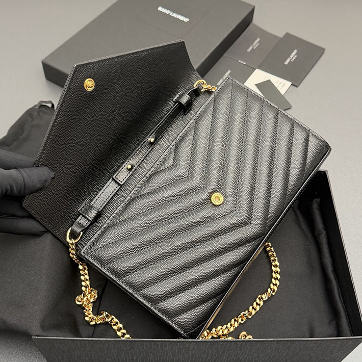 YSL サンローラン バッグ 人気 Saint Laurent カサンドラ クラシック チェーンウォレット ブラック 2634164 サンローラン バッグ アウトレット - 画像 (3)