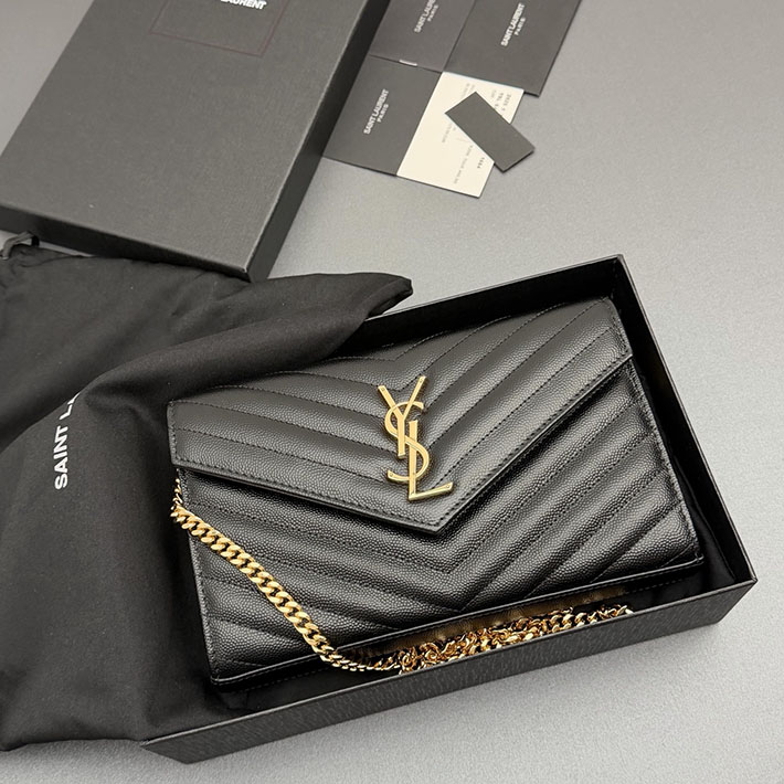 YSL サンローラン バッグ 人気 Saint Laurent カサンドラ クラシック チェーンウォレット ブラック 2634164 サンローラン バッグ アウトレット - 画像 (2)