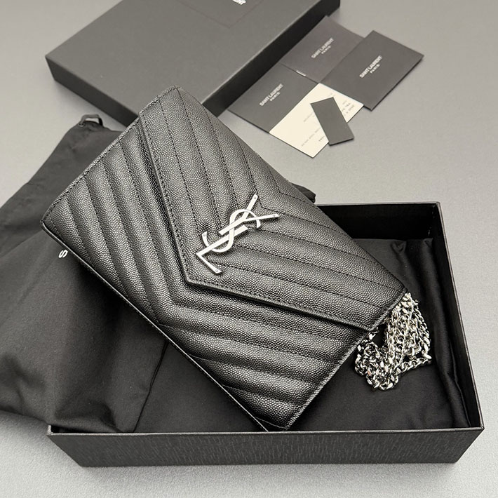 YSL サンローラン バッグ 人気 Saint Laurent カサンドラ クラシック チェーンウォレット ブラック 2634165 サンローラン バッグ 人気ランキング - 画像 (9)