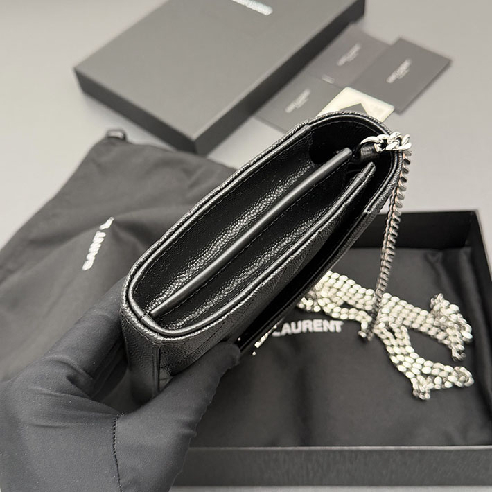 YSL サンローラン バッグ 人気 Saint Laurent カサンドラ クラシック チェーンウォレット ブラック 2634165 サンローラン バッグ 人気ランキング - 画像 (7)