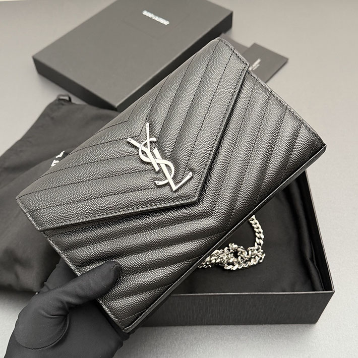 YSL サンローラン バッグ 人気 Saint Laurent カサンドラ クラシック チェーンウォレット ブラック 2634165 サンローラン バッグ 人気ランキング - 画像 (5)