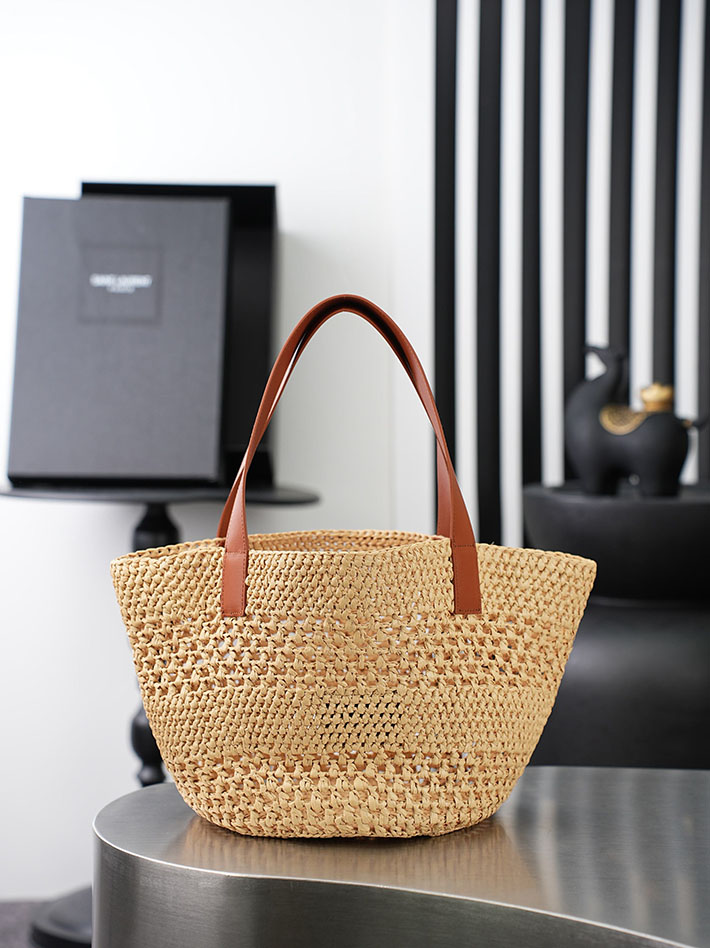 最高級サンローランスーパーコピー Saint Laurent パニエ スモール ラフィア バケットバッグ ナチュラル 2634170 サンローラン トートバッグ キャンバス - 画像 (4)