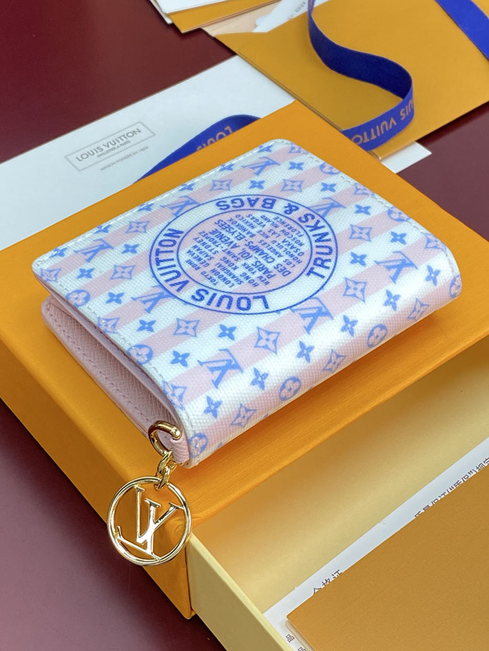 最高級ルイヴィトンスーパーコピー Louis Vuitton ポケットウォレット・LV チャーム LVスタンプ ブルー M29058 ルイヴィトン 財布 ミニ - 画像 (4)