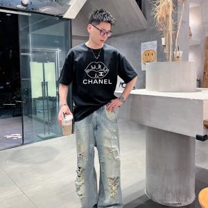 シャネル ブラック メンズ Tシャツ