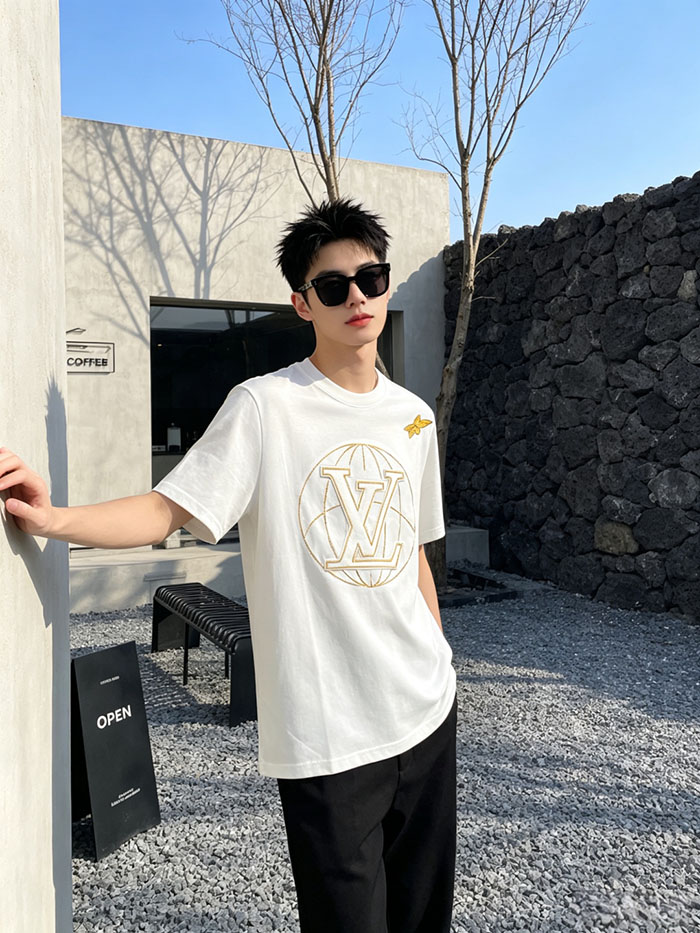 最高級ルイヴィトンスーパーコピー Louis Vuitton コットン 2026年新しいカスタムロゴTシャツ clothes202600407 ルイ・ヴィトン ホワイトコットンTシャツ - 画像 (2)