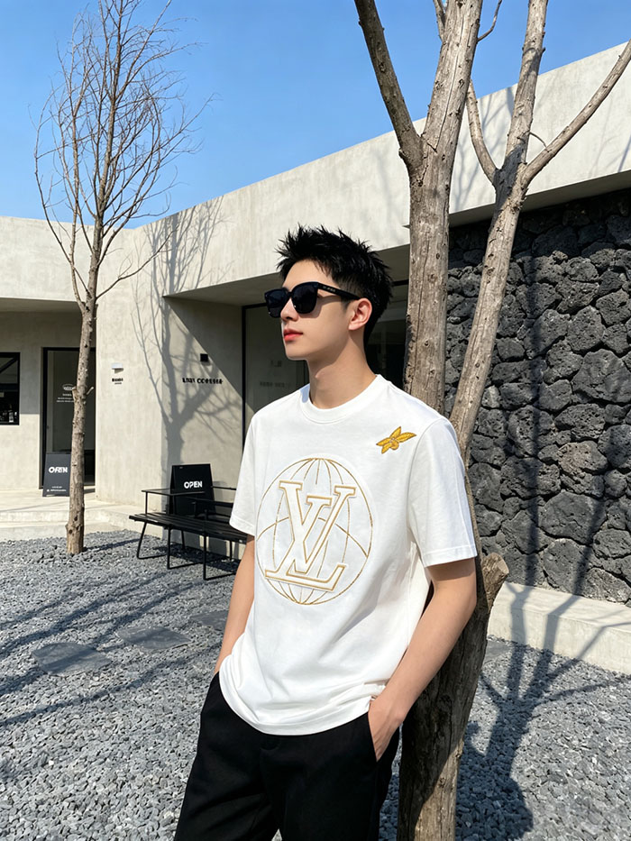 最高級ルイヴィトンスーパーコピー Louis Vuitton コットン 2026年新しいカスタムロゴTシャツ clothes202600407 ルイ・ヴィトン ホワイトコットンTシャツ - 画像 (9)