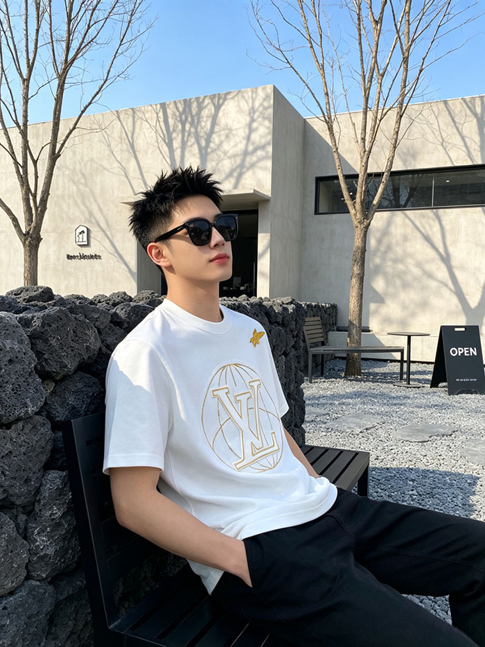 最高級ルイヴィトンスーパーコピー Louis Vuitton コットン 2026年新しいカスタムロゴTシャツ clothes202600407 ルイ・ヴィトン ホワイトコットンTシャツ - 画像 (8)