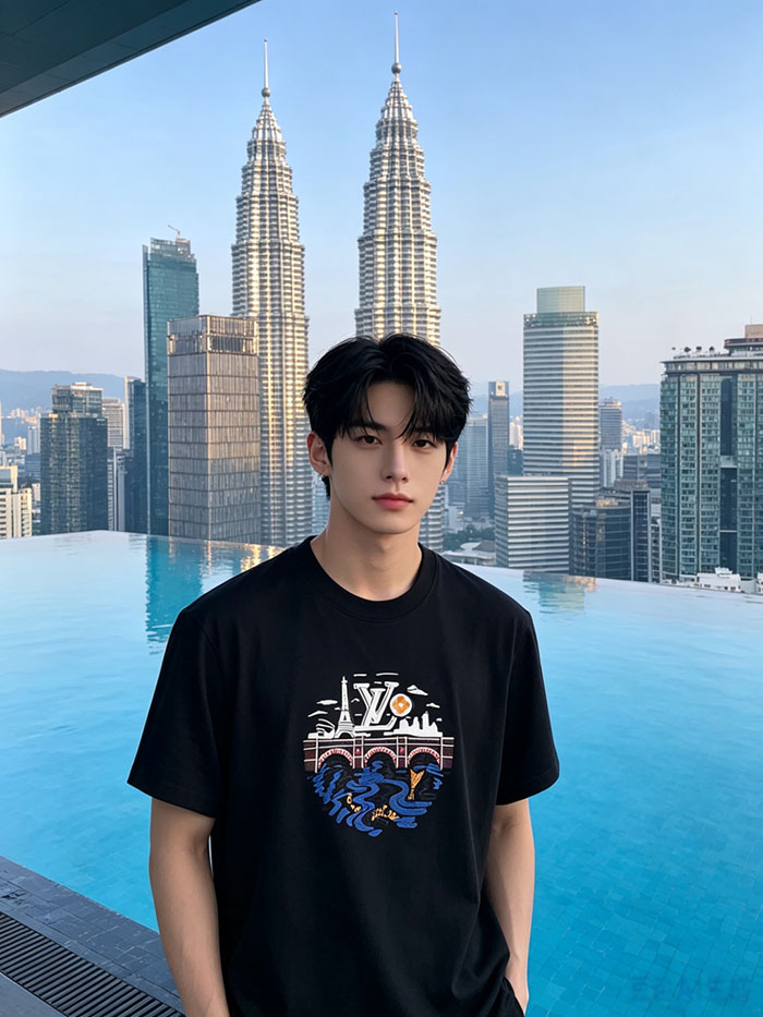 最高級ルイヴィトンスーパーコピー Louis Vuitton コットン 2026年当店最新の半袖クルーネックTシャツclothes202600408 ルイ・ヴィトンのスタイリッシュでクールなTシャツ - 画像 (5)