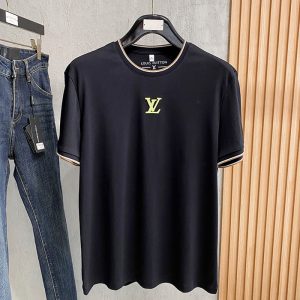 ルイ・ヴィトンの高級カスタムメンズブラックTシャツ
