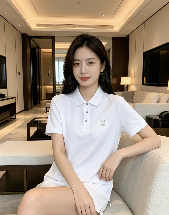 最高級ルイヴィトンスーパーコピー Louis Vuitton コットン 2026年春夏新作クラシックロゴポロシャツclothes202600428 ルイ・ヴィトンポロシャツ 白 - 画像 (6)