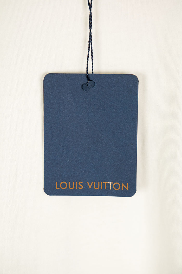最高級ルイヴィトンスーパーコピー Louis Vuitton コットン 26SS 新作 刺繍入りカラーグラデーションダメージ加工Tシャツ clothes202600433 ルイ・ヴィトンのトレンディな白いTシャツ - 画像 (5)