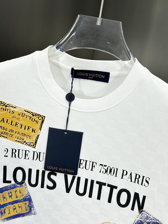 最高級ルイヴィトンスーパーコピー Louis Vuitton コットン 2026年新作 最高品質のブティックTシャツclothes202600439 ルイ・ヴィトン メンズ ホワイト Tシャツ - 画像 (11)