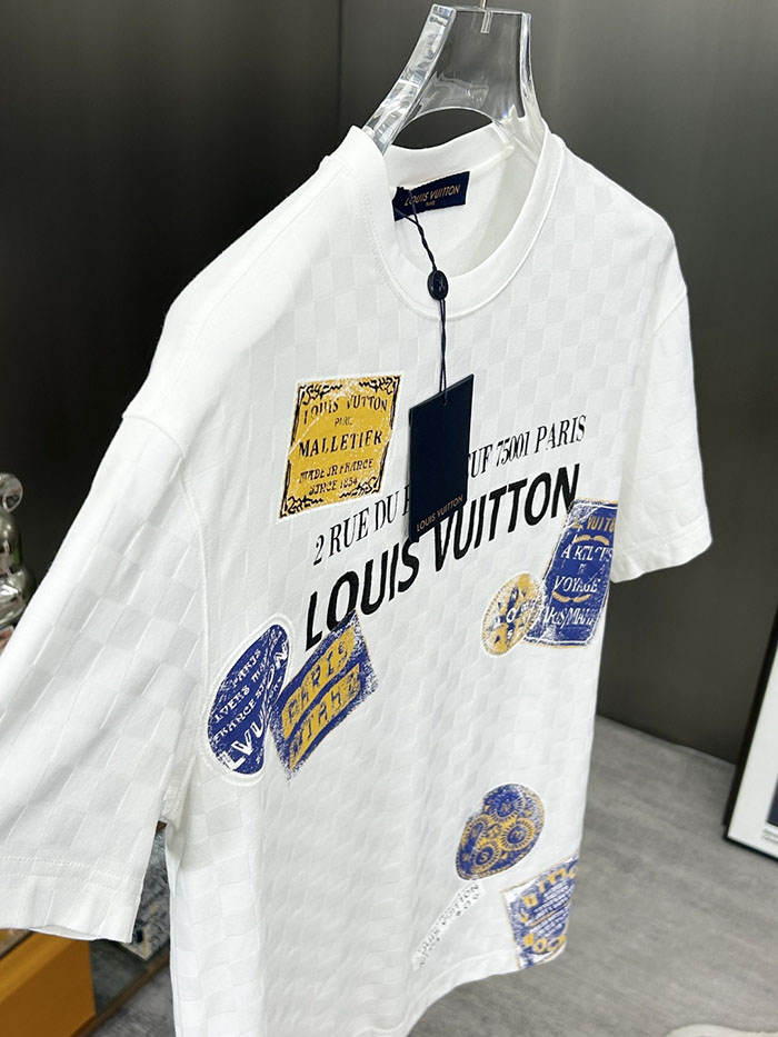 最高級ルイヴィトンスーパーコピー Louis Vuitton コットン 2026年新作 最高品質のブティックTシャツclothes202600439 ルイ・ヴィトン メンズ ホワイト Tシャツ - 画像 (12)