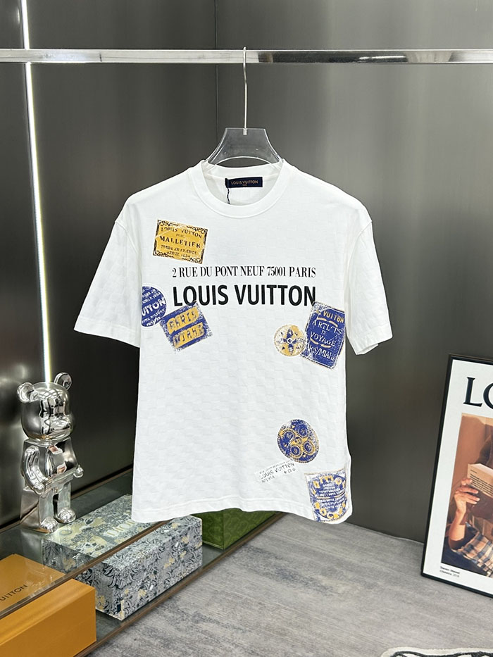 最高級ルイヴィトンスーパーコピー Louis Vuitton コットン 2026年新作 最高品質のブティックTシャツclothes202600439 ルイ・ヴィトン メンズ ホワイト Tシャツ - 画像 (6)
