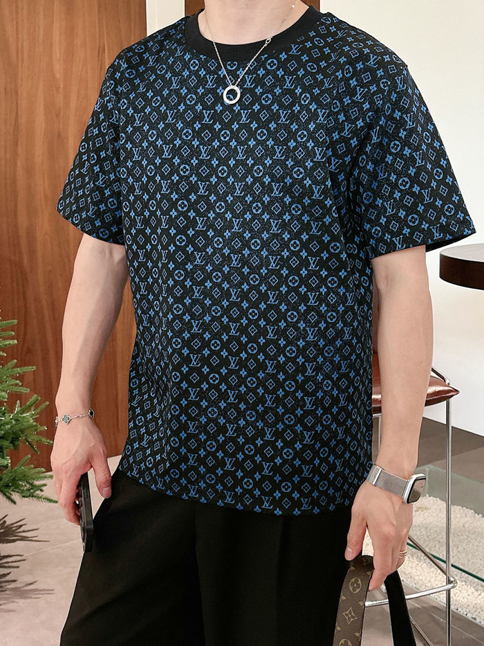 最高級ルイヴィトンスーパーコピー Louis Vuitton コットン 26SS 新着商品 全面ジャカード クルーネック 半袖Tシャツ clothes202600440 ルイ ヴィトン 新 ライン Tシャツ - 画像 (11)