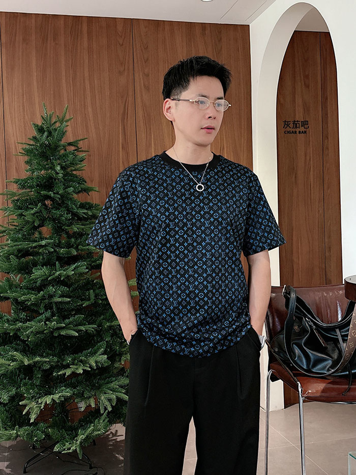 最高級ルイヴィトンスーパーコピー Louis Vuitton コットン 26SS 新着商品 全面ジャカード クルーネック 半袖Tシャツ clothes202600440 ルイ ヴィトン 新 ライン Tシャツ - 画像 (8)