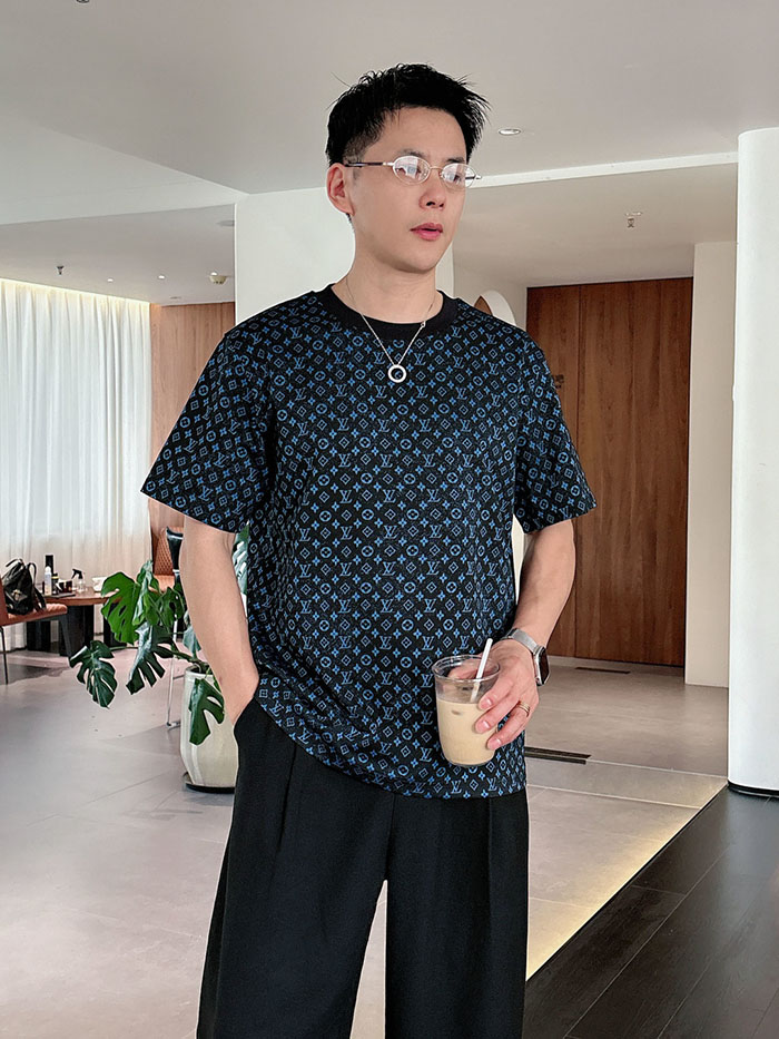 最高級ルイヴィトンスーパーコピー Louis Vuitton コットン 26SS 新着商品 全面ジャカード クルーネック 半袖Tシャツ clothes202600440 ルイ ヴィトン 新 ライン Tシャツ - 画像 (9)