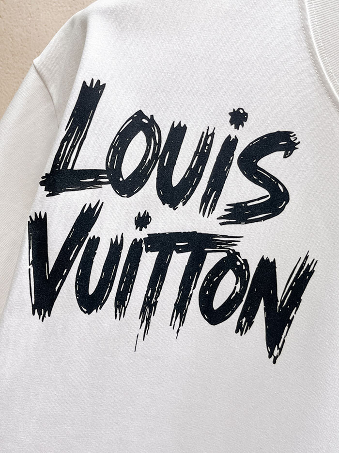 最高級ルイヴィトンスーパーコピー Louis Vuitton コットン 2026年最新スタイル 半袖クルーネック刺繍Tシャツclothes202600442 ルイ・ヴィトンの高級カスタムホワイトTシャツ - 画像 (7)