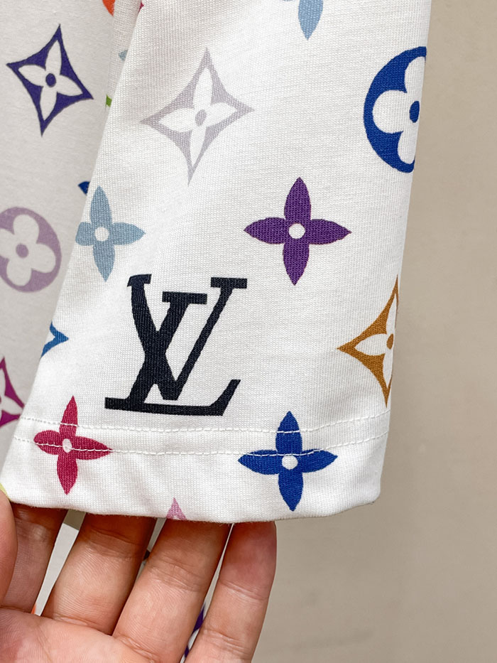 最高級ルイヴィトンスーパーコピー Louis Vuitton コットン 2026年最新スタイル 半袖クルーネック刺繍Tシャツclothes202600443 ルイ・ヴィトン メンズ ホワイト Tシャツ - 画像 (6)