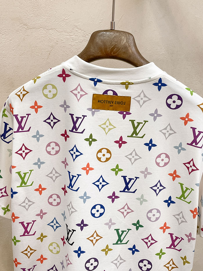 最高級ルイヴィトンスーパーコピー Louis Vuitton コットン 2026年最新スタイル 半袖クルーネック刺繍Tシャツclothes202600443 ルイ・ヴィトン メンズ ホワイト Tシャツ - 画像 (8)